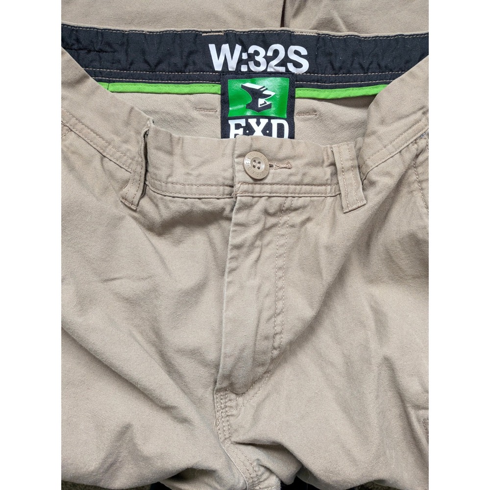 FXD W32S Mens Khaki Work Pants Cargo Utility Reinforced Knee Size  32x27